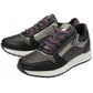 Lotus Venus BLACK/ Purple Dress Fashion Trainer with Zip
