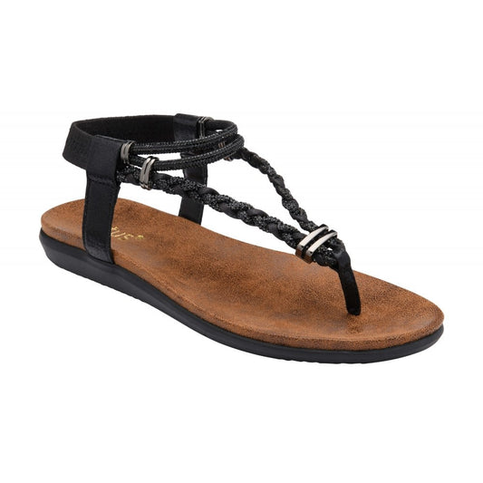 Lotus Sol BLACK Toe Post  Sandal