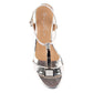 Lunar Blaze Block Heel Silver Dress  Occasion Sandal