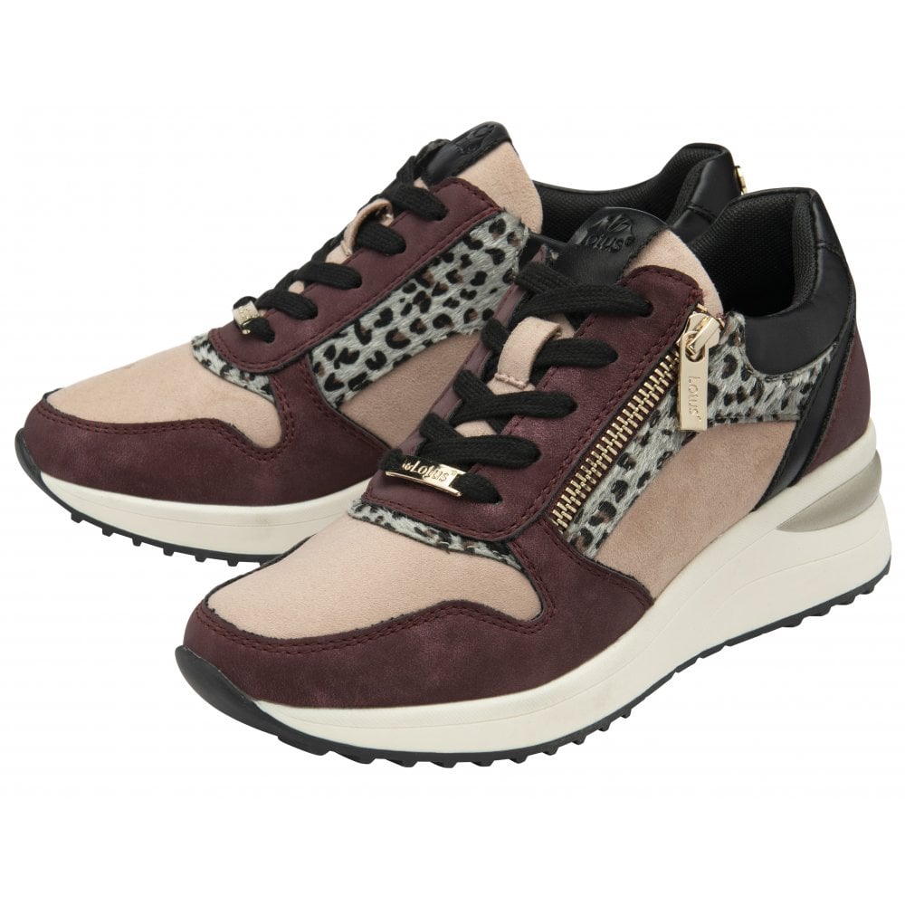 Lotus Moore BORDO / Pink Fashion Trainer with Laces And Zip