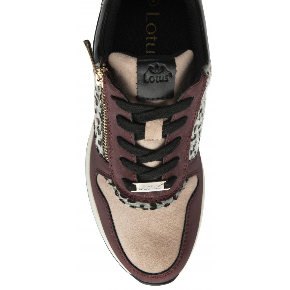 Lotus Moore BORDO / Pink Fashion Trainer with Laces And Zip