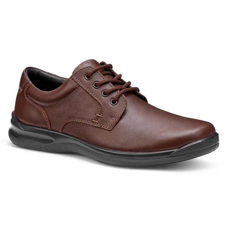 Hotter Burton Brown Leather Wide Dual Fit Lace Up Shoe