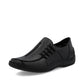Rieker L1777 BLACK Soft Leather Lightweight Slip On Shoe L1777-00