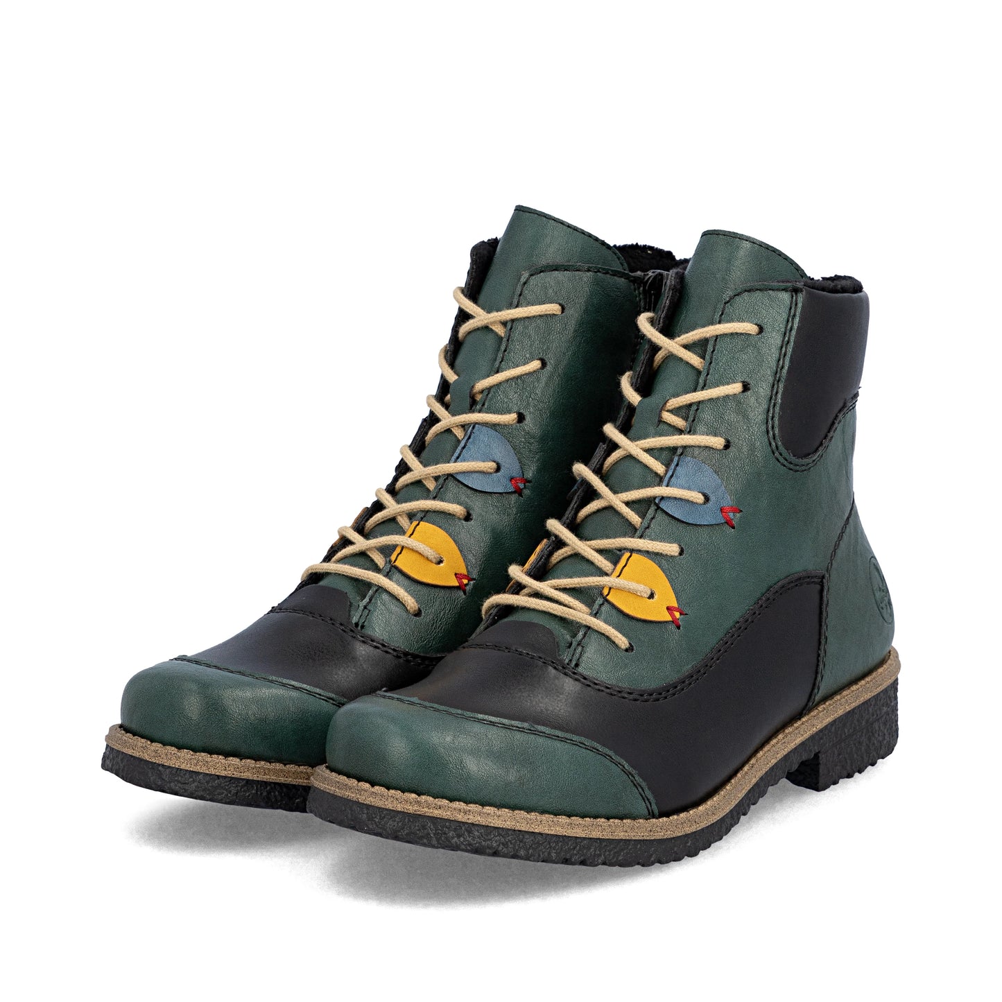 Rieker 73510 PEACOCK Multi Lace Up Ankle Boot With Zip 73510-90