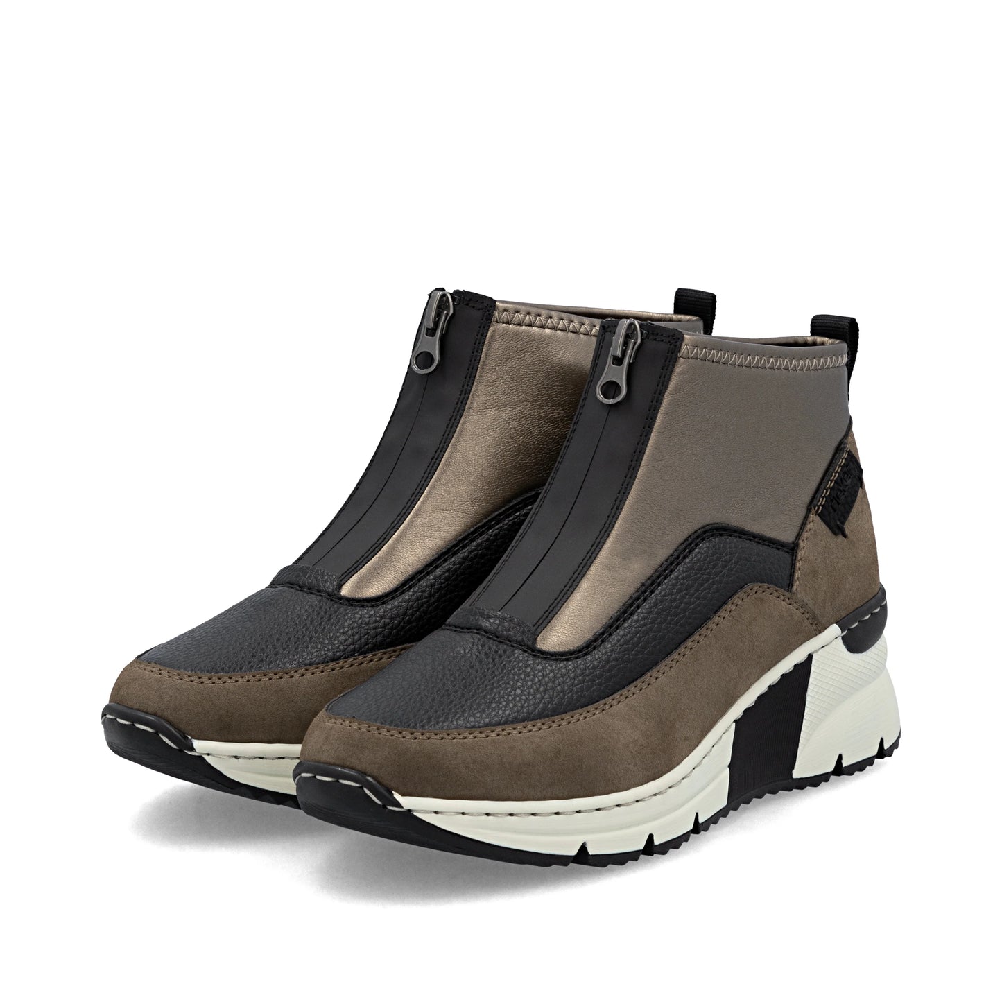 Rieker N6352 BROWN Wedge Zip Trainer Style Ankle Boot N6352-25