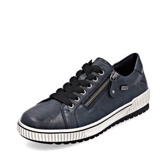 Remonte D0700 BLUE Leather Water Resistant Lace Shoe with Zip D0700-15