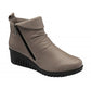 Lotus Cordelia CLAY Soft Leather Wedge Zip Ankle Boot