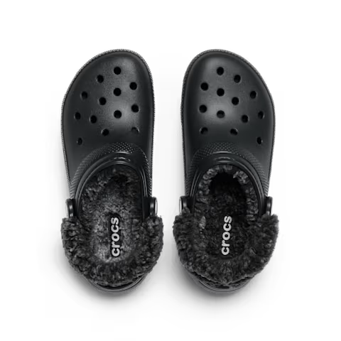 Crocs 211396 BLACK Fleece Lined Classic Clog Shoe or Slipper 211396-001