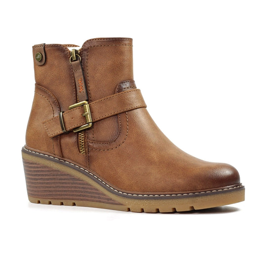 Lunar Cruz TAN Wedge Ankle Boot