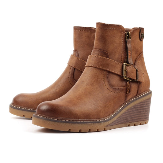 Lunar Cruz TAN Wedge Ankle Boot