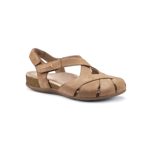 Hotter Catskill TAN Touch Fastening Closed Toe Sandal