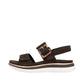 Remonte D1j62 Twin Touch Fastening Strap BROWN Suede Leather Low Wedge Sandal  D1J62-25