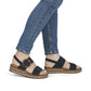 Rieker 62950 Dark Navy Adjustable strap Low Wedge Sandal 62950-14