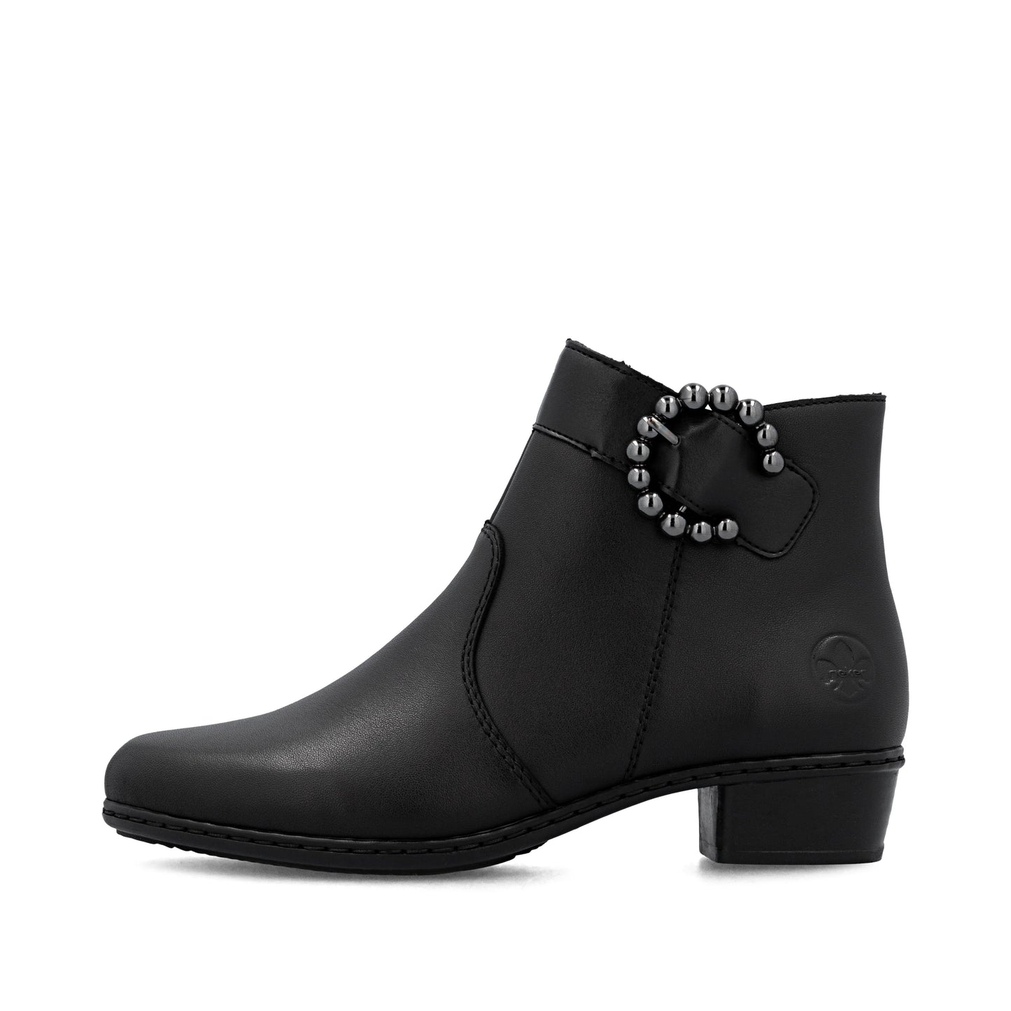 Rieker Y0797 BLACK Leather Zip Ankle Boot Y0797-00