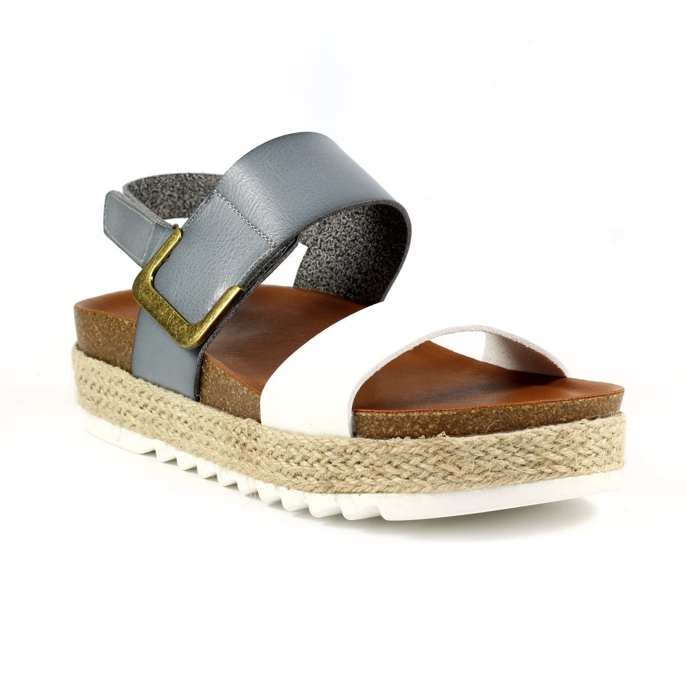 Lunar Deanna WHITE / Grey Wedge Sandal  JLH356GR