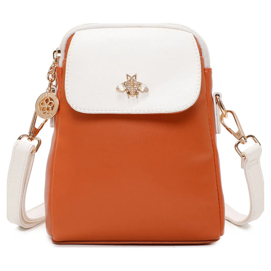 Superbia 9340 ORANGE Bee Trim Crossbody Handbag