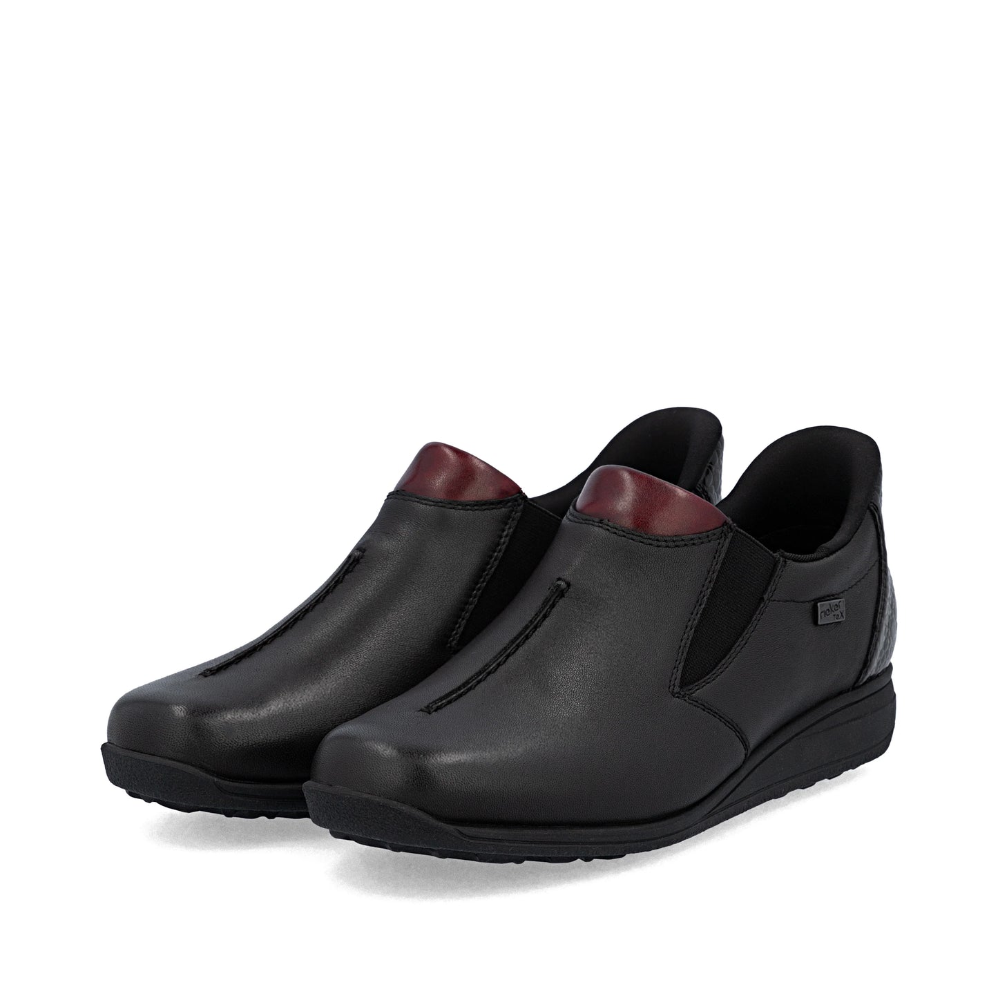 Rieker 47253 BLACK Soft Leather Waterproof High Fronted Shoe 47253-00