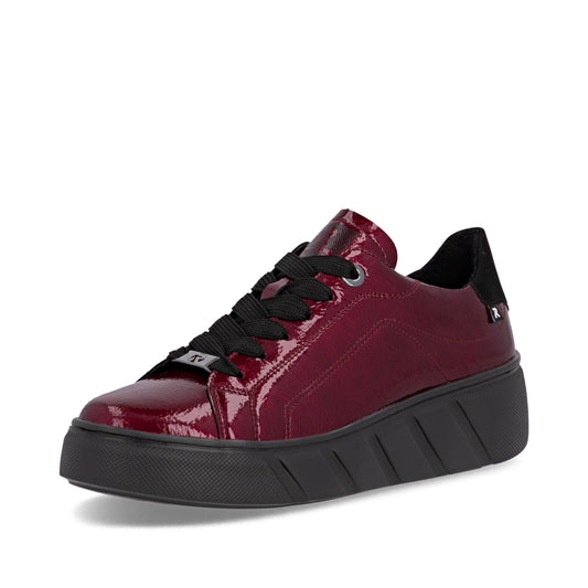Rieker W2601 RED Patent Leather Low Top Sneakers W2601-35