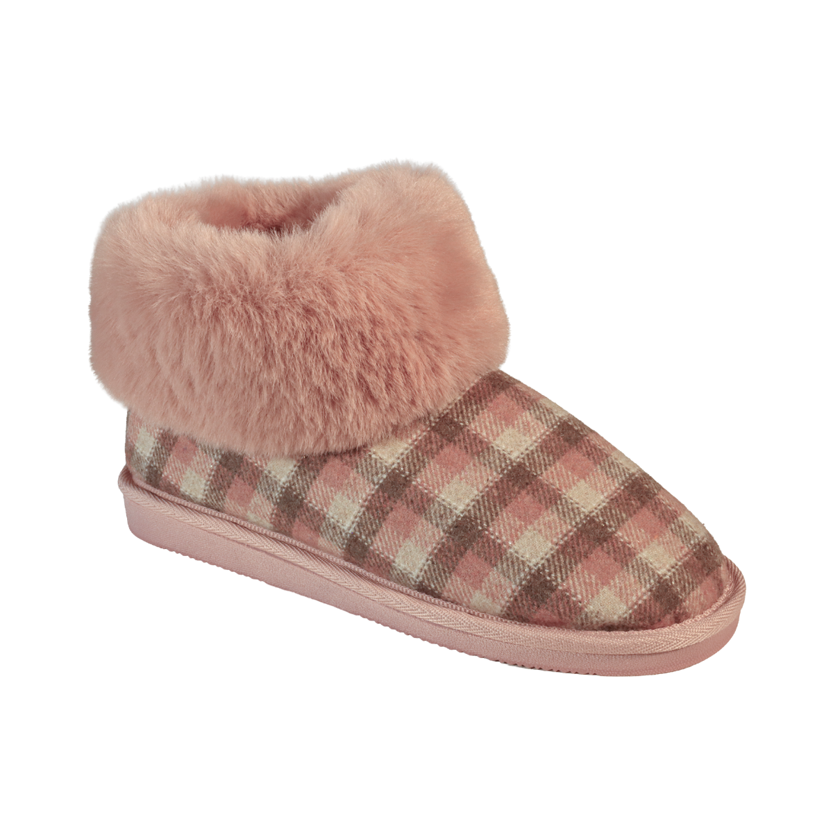 Jo & Joe Eldroth PINK Check Bootee Slipper Gift Boxed