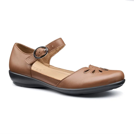 Hotter Eloise TAN Leather Bar Shoe