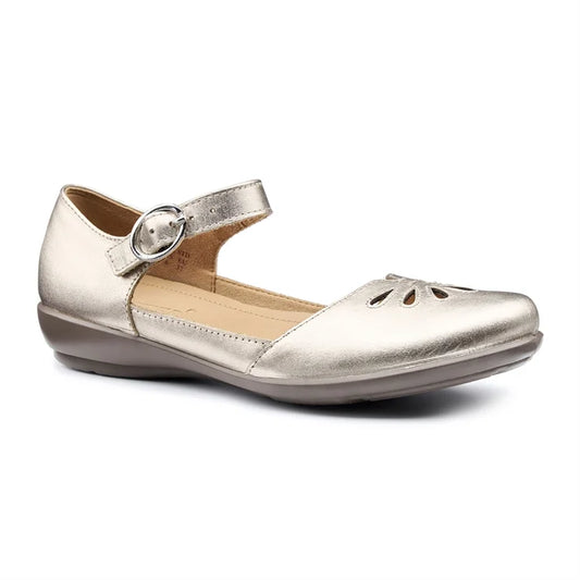 Hotter Eloise GOLD Leather Bar Shoe