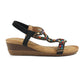 Lunar Epsom BLACK Wedge Sandal JLH478
