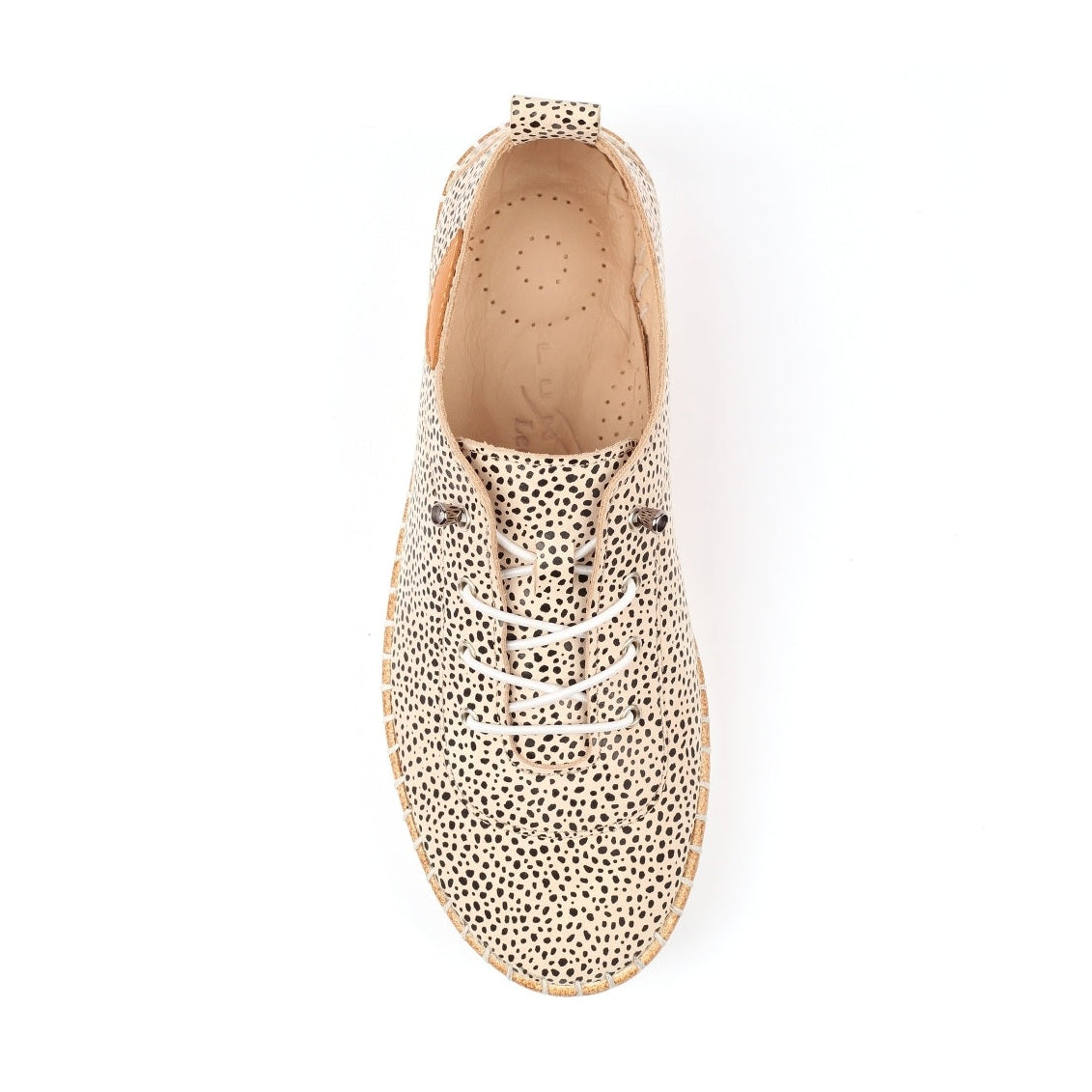 Lunar Evette Animal Spot Ocelot Leather Plimsole