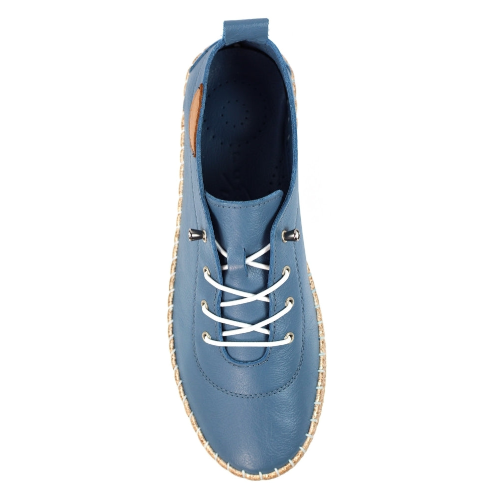 Lunar Evie Soft Leather Slip On Shoes FLE050MB MID BLUE