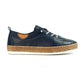 Lunar Evie NAVY Soft Leather Slip On Plimsol Style Shoe FLE050