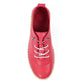 Lunar Evie RASPBERRY Soft Leather slip On Plimsol Shoe FLE050