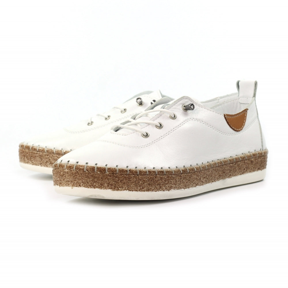 Lunar Evie Soft Leather Slip On Trainer WHITE