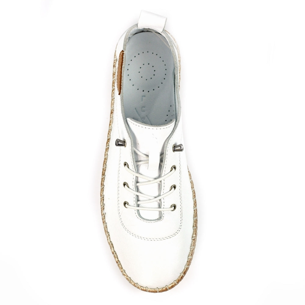 Lunar Evie Soft Leather Slip On Trainer WHITE