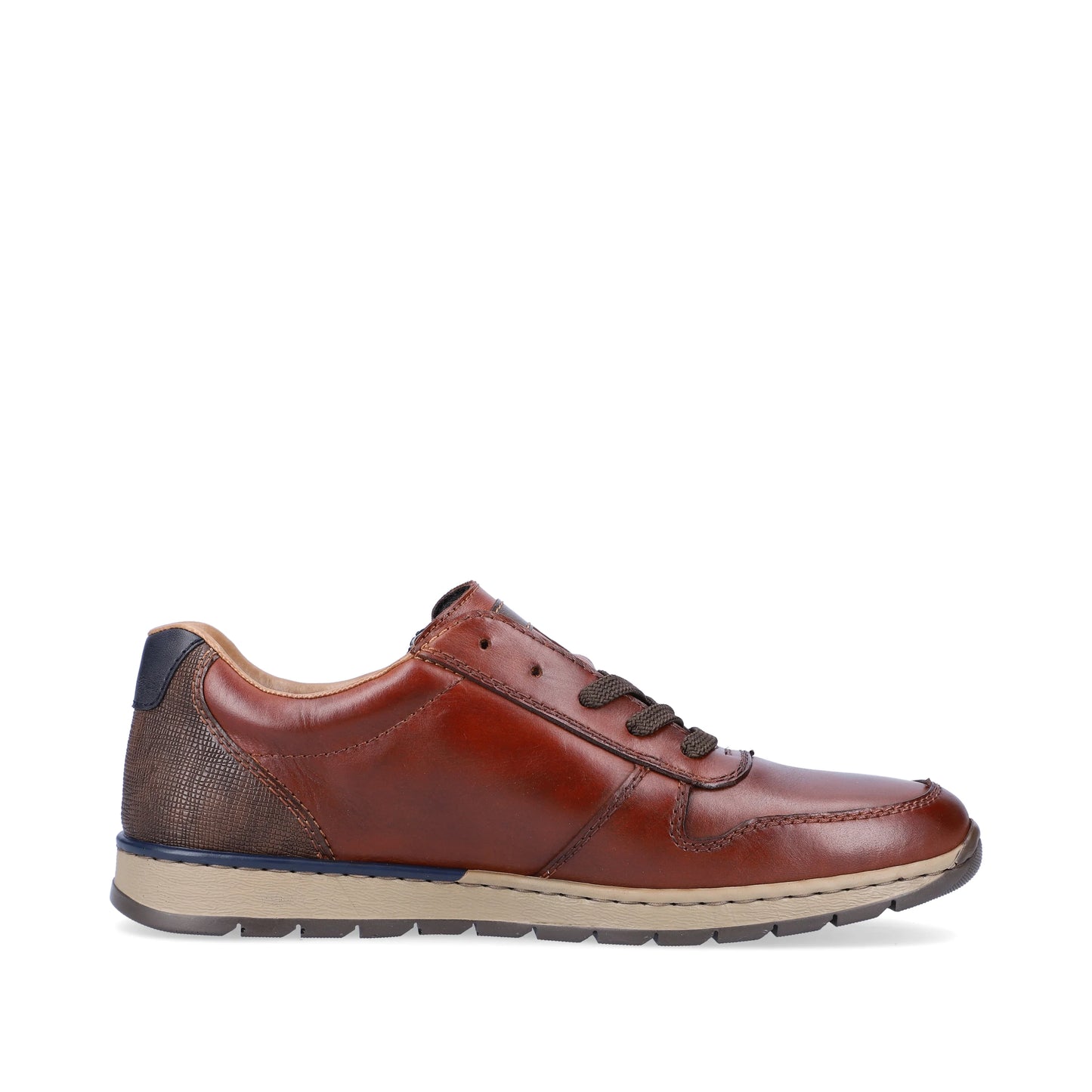 Rieker B2112 BROWN Leather Lace Shoe With Zip  B2112-25