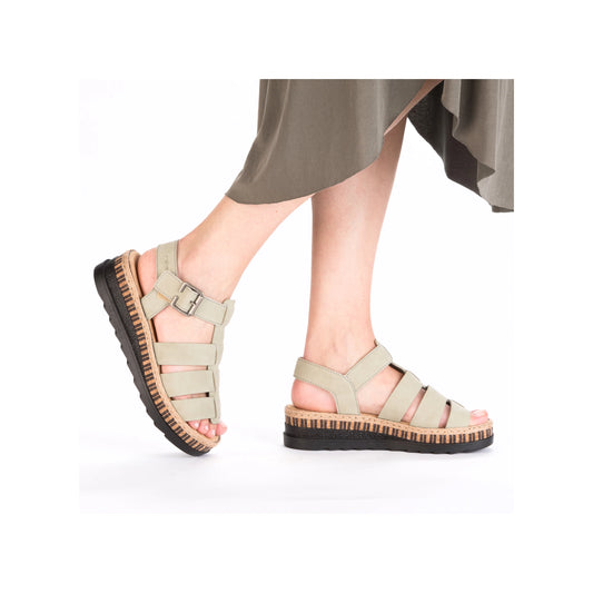 Rieker V7904 Pale GREEN Wedge Sandal