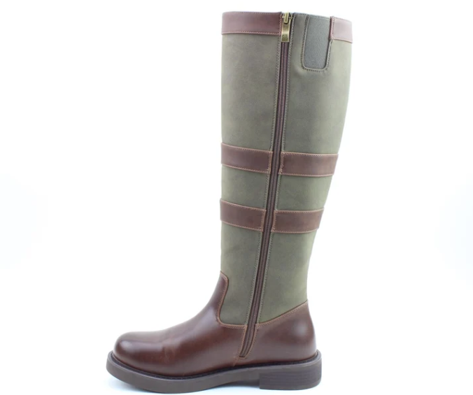 Heavenly Feet Felicity CHOCOLATE Country Look Long Zip Boot.