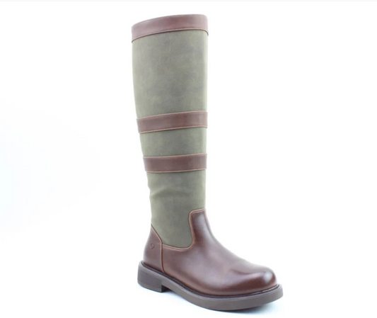 Heavenly Feet Felicity CHOCOLATE Country Look Long Zip Boot.