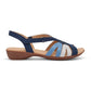 Hotter Flare Sandal NAVY MULTI Leather Adjustable Strap Comfort Sandal