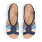 Hotter Flare Sandal NAVY MULTI Leather Adjustable Strap Comfort Sandal