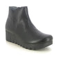 Fly London Vang BLACK Soft Leather Wedge Ankle Boot