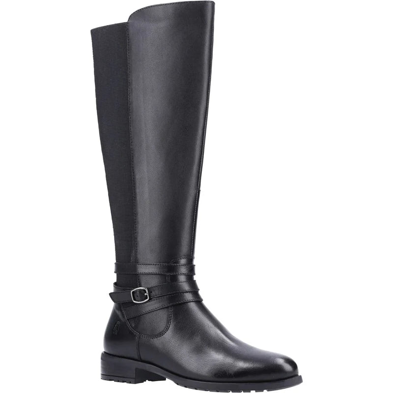 Hush Puppies Vanessa Black Leather Long Leg Boot