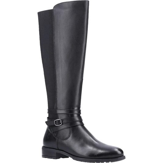 Hush Puppies Vanessa Black Leather Long Leg Boot