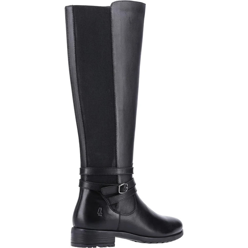 Hush Puppies Vanessa Black Leather Long Leg Boot