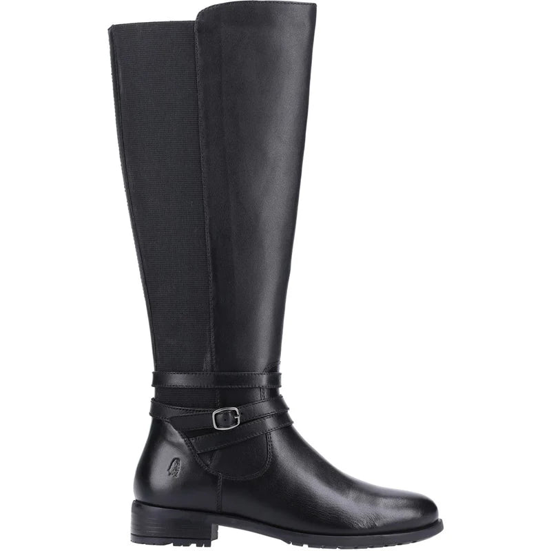 Hush Puppies Vanessa Black Leather Long Leg Boot