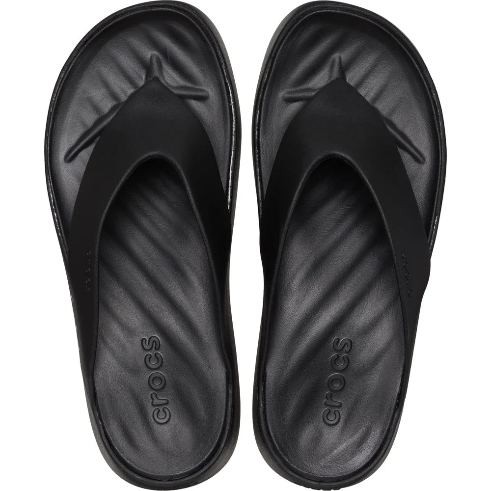 Black croc flip flops best sale