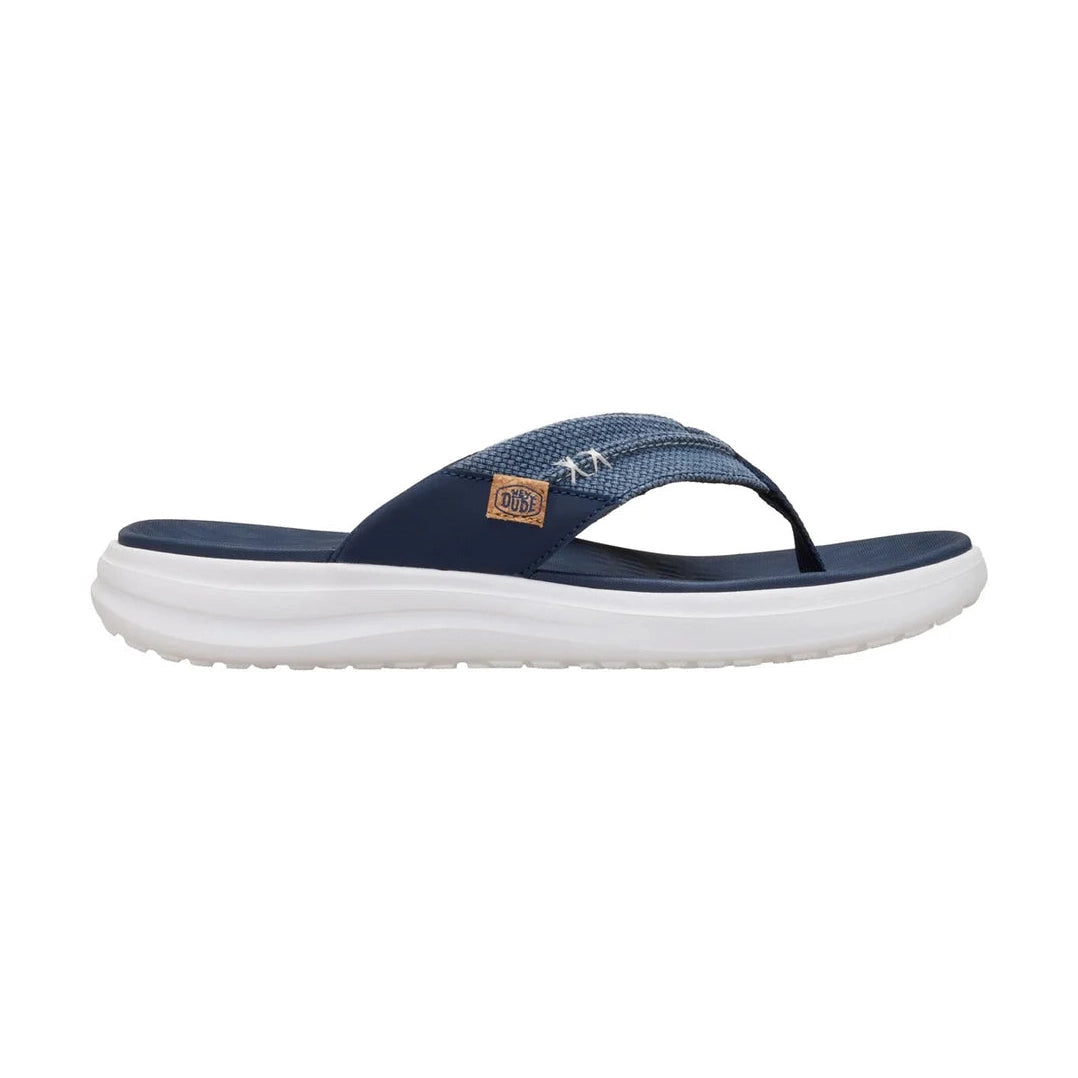 Hey Dude Finn Braided NAVY Padded Insole Mule Toe Post sandal