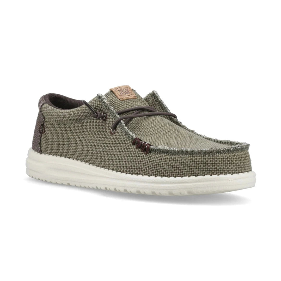 Hey Dude Wally Braided OLIVE Slip On Casual Shoe D1400034NM