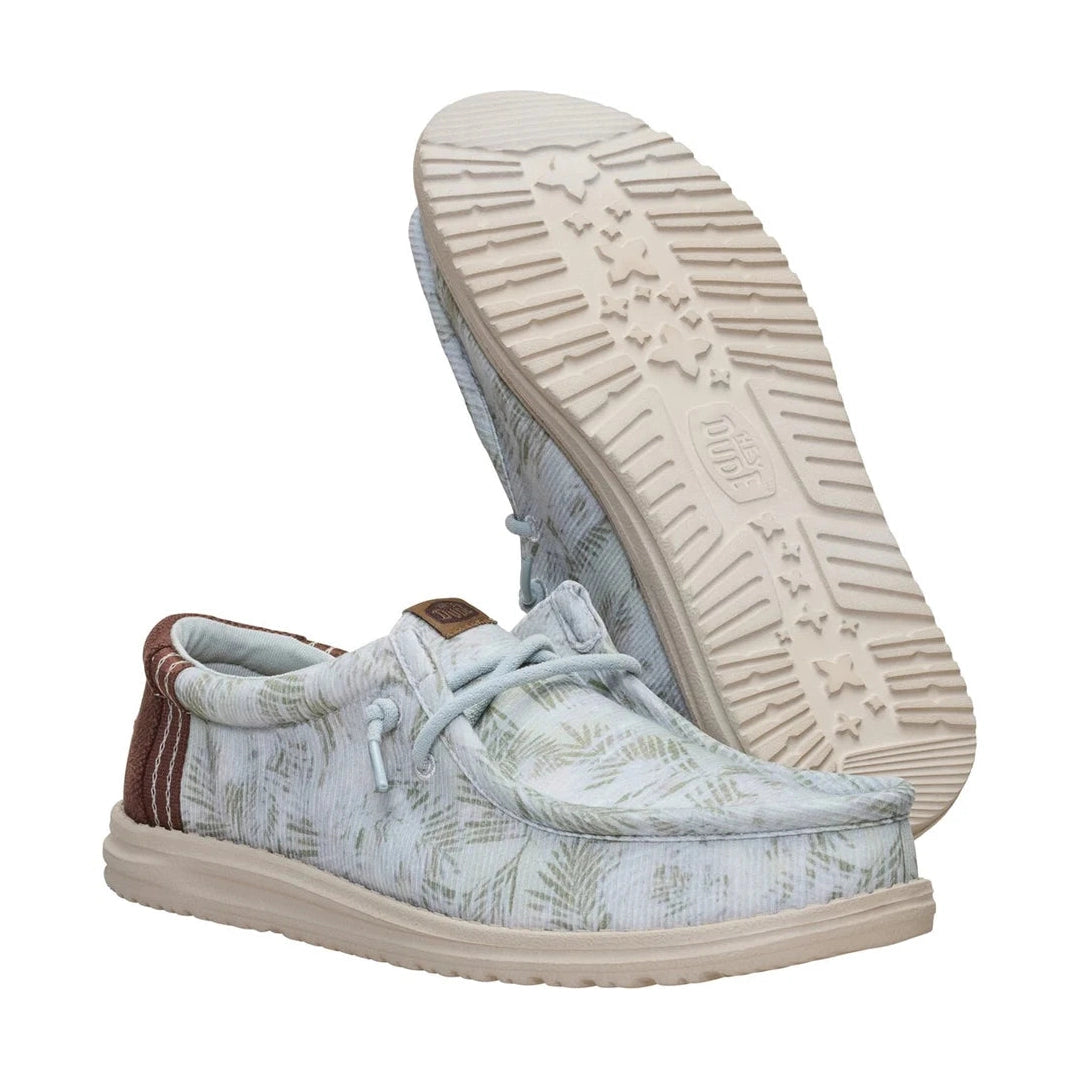 Hey Dude Wally Washed Palm Harbour GREEN Slip On Casual Shoe