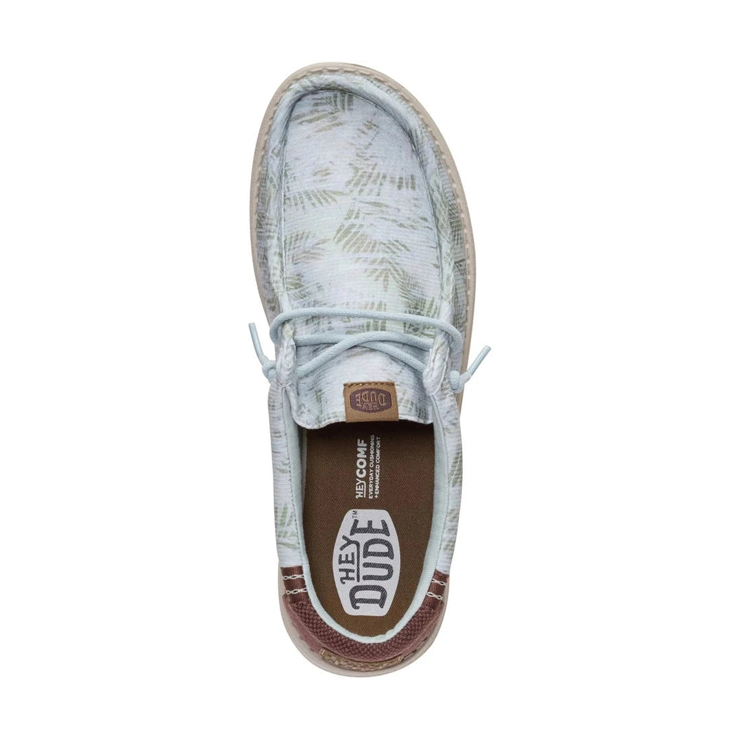 Hey Dude Wally Washed Palm Harbour GREEN Slip On Casual Shoe