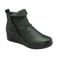 Lotus Cordelia Green Soft Leather Zip Ankle Boot