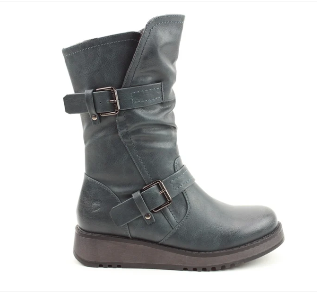 Heavenly Feet Boot Hannah OCEAN Vegan Friendly Mid Calf Wedge Boot